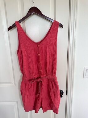 100% cotton muslin romper pink